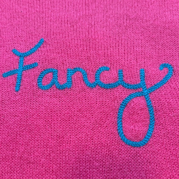LILLY PULITZER pink topaz Fancy chainstitch Charlton wool sweater L - Picture 3 of 5